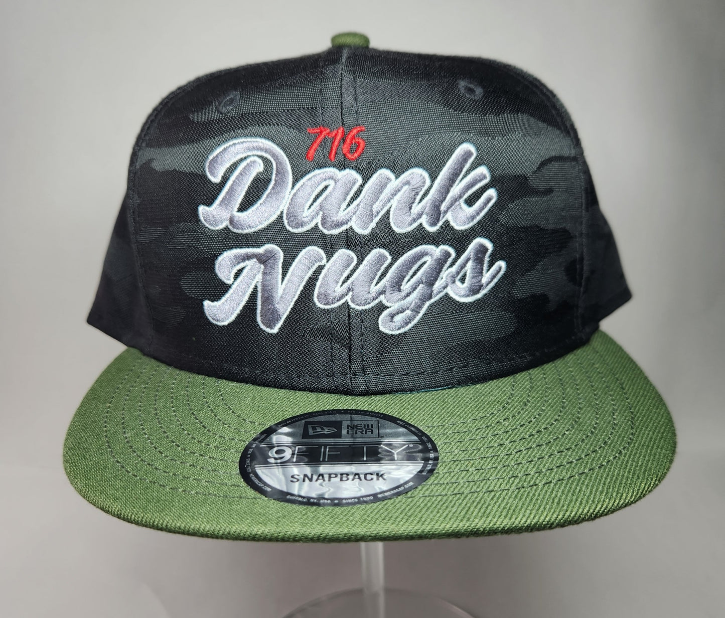 Dank Nugs New Era 9Fifty NE407 Camo Flat Bill Snapback Hat Cap Blank Army Green/Black Camo